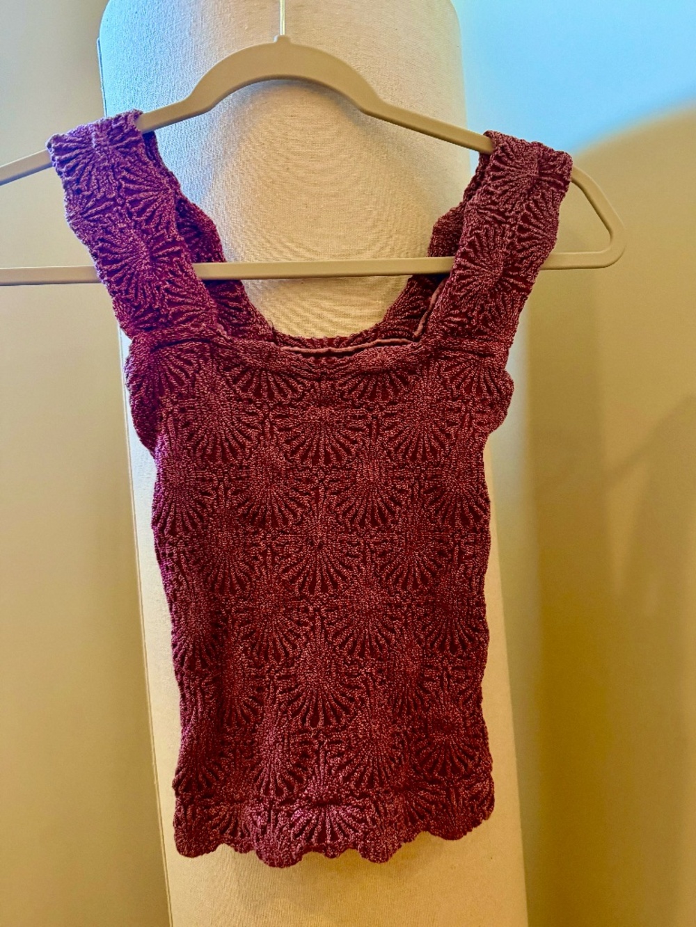 Free People Intimately purple/deep mauve knitted top size xs